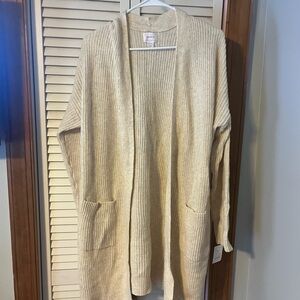 Auden Women's Beige Cardigan Sweater